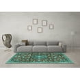 thumbnail image 3 of Ahgly Company Indoor Square Persian Turquoise Blue Traditional Area Rugs, 4' Square, 3 of 4