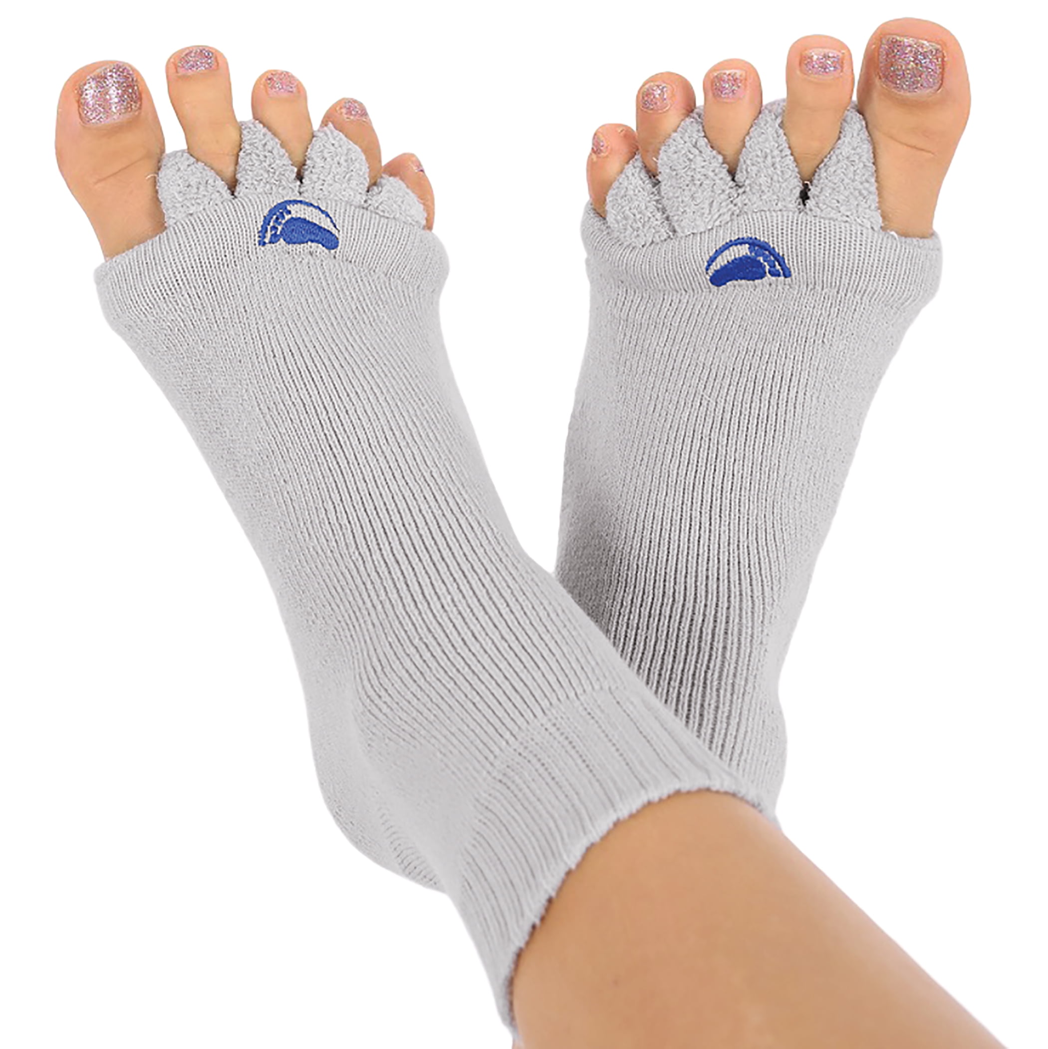 Collections Etc Happy Feet Open-toe Alignment Spacer Socks, Toe Separator, Foot Pain Relief, Hammer Toes, Plantar Fasciitis, Bunions, Big Toe, Crooked Toes, Cramping
