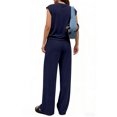 thumbnail image 4 of Stichou Women's Summer 2 Piece Lounge Sets Cap Sleeve Tops Wide Leg Pants 2026 Workout Sets Loose Fit Casual Tracksuit Dark Blue 2XL, 4 of 6