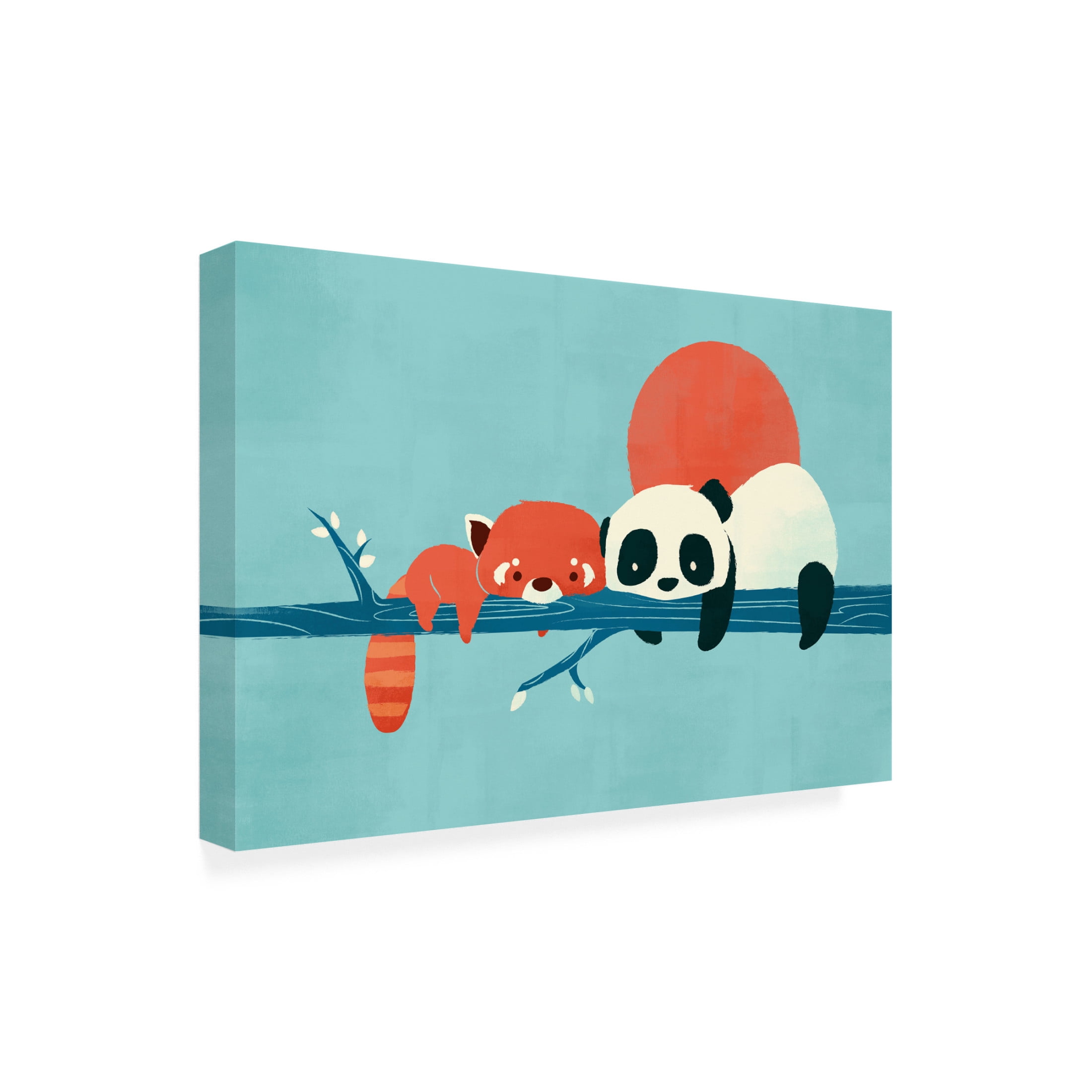 Canvas Wall Art - Jay Fleck 'Pandas' Wall Art for Living Room, Bedroom, or Office Décor by Trademark Fine Art - 32 x 22 Inches