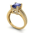thumbnail image 2 of Solitaire with Accents Engagement Ring for Women - 2.45ct Simulated Tanzanite in 14K Yellow Gold Promise Ring, 2 of 6