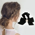 thumbnail image 2 of Unique Bargains 1 Pc Grace Square Pearl Bow Scrunchie Hair Elastic Band Black, 2 of 5