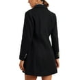 thumbnail image 3 of MODA NOVA Winter Overcoat for Juniors Notch Lapel Double Breasted Coats M Black, 3 of 5