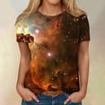 thumbnail image 4 of T-Shirts For Women 3D Galaxy Print T Shirts Glitter Shirts Blouse Fashionable Starry Summer Shirts Round Neck Short Sleeve Tops For Carnival Costumes Womens Tops, 4 of 6