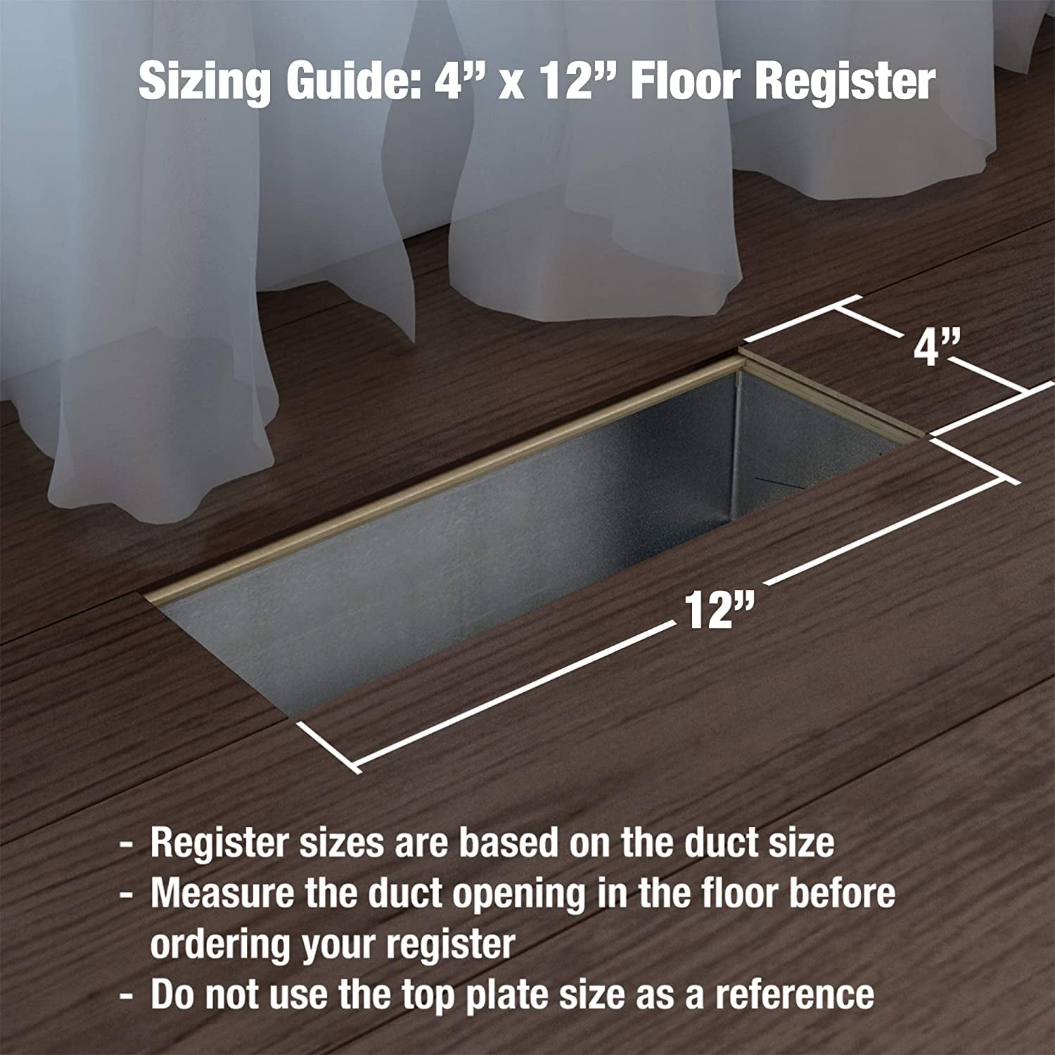 Imperial RG3430 Floor Register, 12 in W Duct Opening, 4 in H Duct Opening, Polystyrene