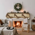 thumbnail image 3 of Leopard Print Fireplace Mantel Scarf Table Runner, Vintage Rustic High Heels Animal Texture Winter Garland Mantel Top Tablerunners Dresser Scarves Cover Decorations for Party Living Room 90"x17", 3 of 9