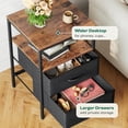 thumbnail image 6 of Night Stand with Charger Station, 27.7 Inch Tall Nightstand, Bed Side Table with 2 Fabric Drawers, Fabric Drawer Dresser for Bedroom, Living Room,, 6 of 16