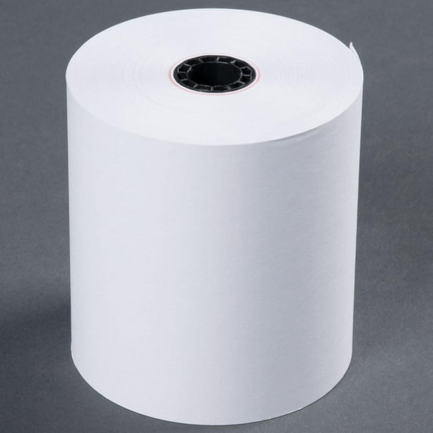 2 1/4" x 150' 1PLY WHITE BOND PAPER ROLLS 100 ROLLS IN A CASE 7/16" CORE PRTN 214150B