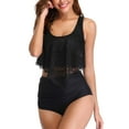 thumbnail image 3 of PEASKJP Bikini Set for Women Two Piece Plus Size High Wasit Modest Bathing Suit Black 2XL, 3 of 5