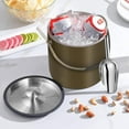 thumbnail image 6 of 3.2L Modern Insulated Ice Bucket with Silicone Lid, Scoop, Strainer, Double Wall Stainless Steel Ice Bucket for Parties & Cocktail Bar,Ideal for Gift, 6 of 6