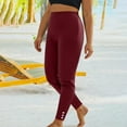 thumbnail image 2 of Bogo Yoga Pants Women With Pockets Flare Women'S Casual Linen Pants Clearance Sale Wide Leg Sweatpants Women Petite Length Flare Capri Pants For Women Jeans, 2 of 6