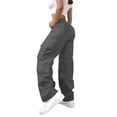 thumbnail image 4 of Pantalones Cargo Mujer Pierna Ancha Elástico Talle Alto Ligero Pantalones De Senderismo Casual Holgado Moda Ropa De Calle Y2k Trajes, 4 of 7