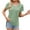 Mint Green, variant on yillto Women's Summer Top Puff Short Sleeve Shirts V Neck Casual Dress Tunic Blouses with Buttons