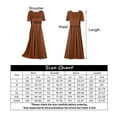 thumbnail image 3 of Baqcunre Casual Short Sleeve Crew Neck Solid Color Swing Dress Boho Fold Dress With Pocket Long Dress Women'S Casual Dresses Long Dress Women Clothing Womens Dresses,Color Army Green,Size 3XL, 3 of 5