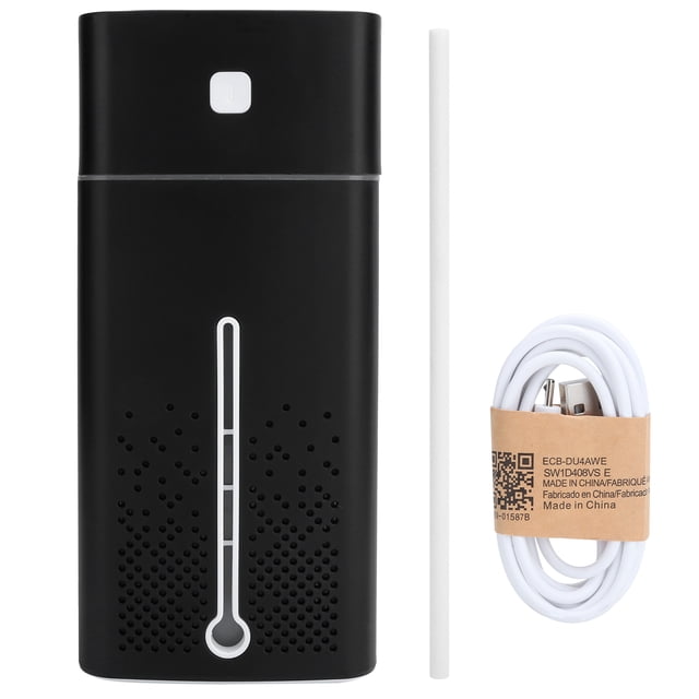 Humidificador de vapor frío portátil de 1000 ml, humidificador ultrasónico silencioso USB para habitación de bebé, dormitorio, negro