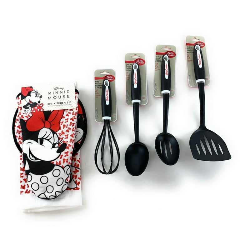 Disney Kitchen Gift Set! Oven Mitts + Towels + Cooking Tools! Minnie Mouse  Set with Gift Box! 