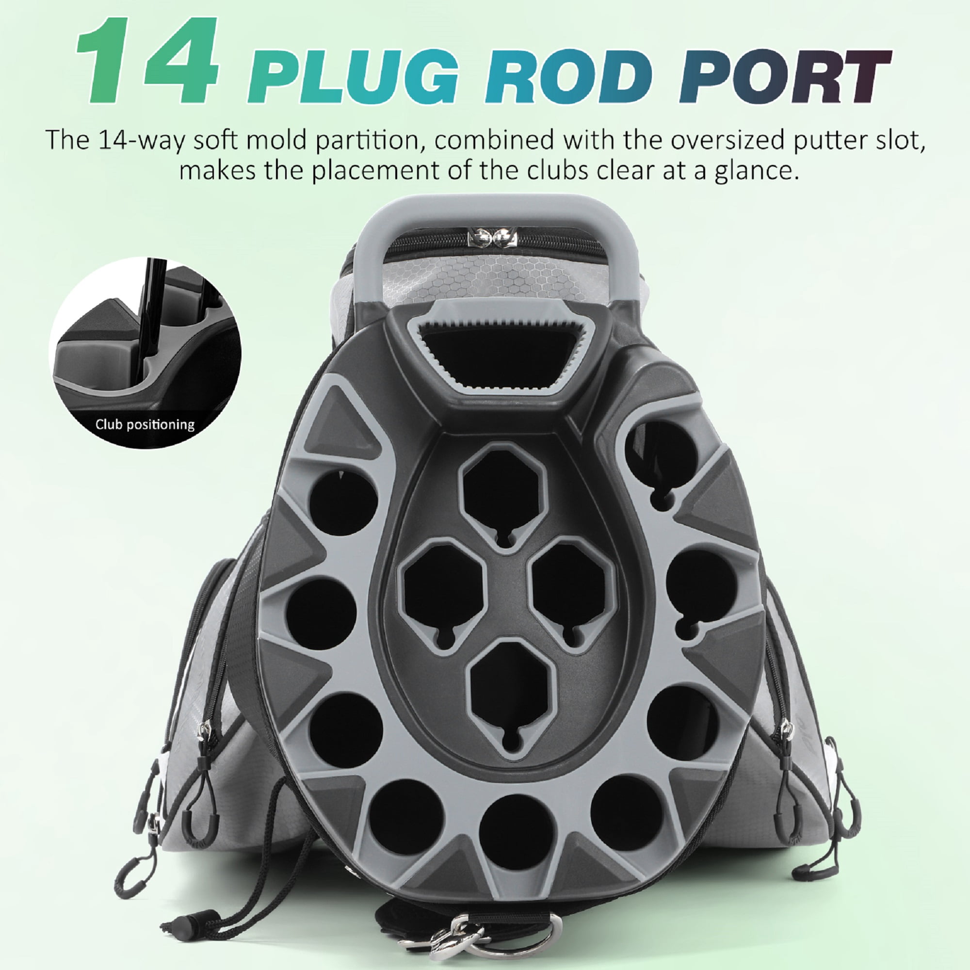 YEAHIBABY Golf Cart Bag in Black Featuring Resilient Material and 14 Way Club Organizer