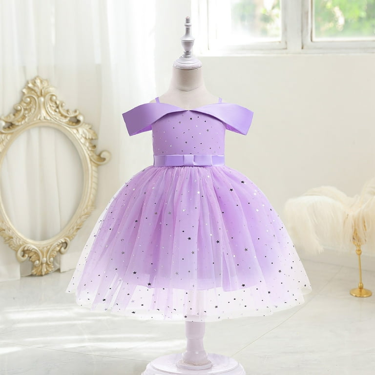 Gvdentm Toddler Girl Birthday Outfits Girl Flower Design Dress Sleeveless  Princess Wedding Dress for Toddler and Baby Girl(Purple,3-4 Years) -  Walmart.com