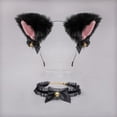 thumbnail image 3 of Bandeau Porte-Cheveux Collier Ras du Cou avec Nœud Papillon Noir, 3 of 7