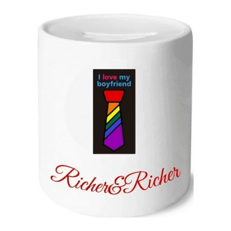 

I Love My Boyfriend Art Deco Fashion Rich and Rich Bank Saving Box Coin