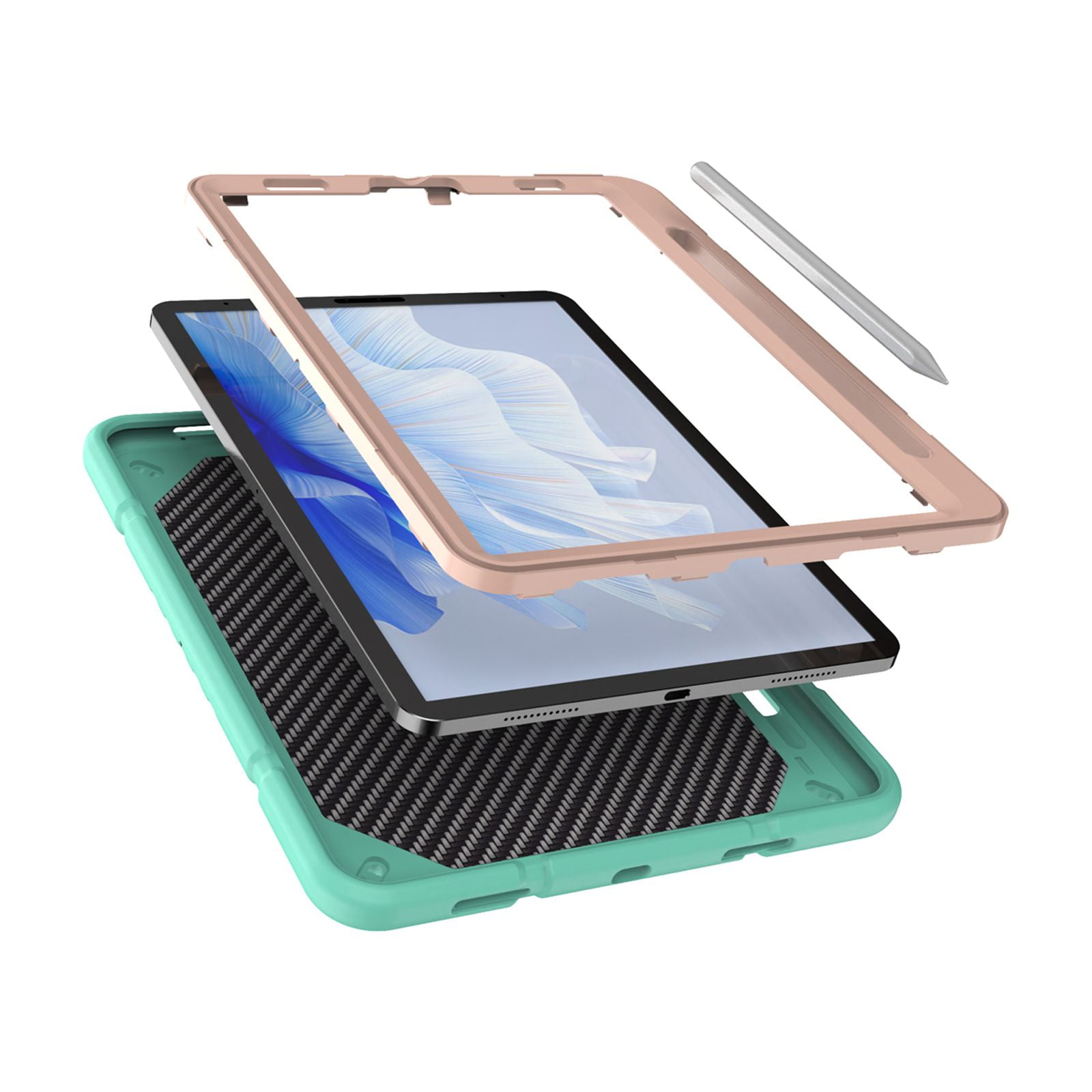 Allytechgroup Heavy Duty Case for Apple iPad 11th Generation 11" 2025 & iPad 10th Generation 10.9" 2022, Rugged Tablet Case with Kickstand Pencil Holder Logo Hole Kids Friendly TPU + PC Cover,Mint