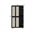 thumbnail image 4 of 70" Tall Accent Storage Cabinet, Modern Organizer Sideboard with Open Shelves, Doors, Adjustable Shelves, Pantry Storage Cabinet for Bathroom, Living Room, Kitchen, Dining Room, Entryway, Black, 4 of 9