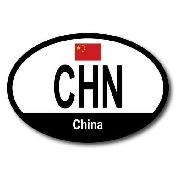 Magnet Me Up China Chinese Euro Oval Magnet Decal, 4x6 In, for Car, Truck, SUV