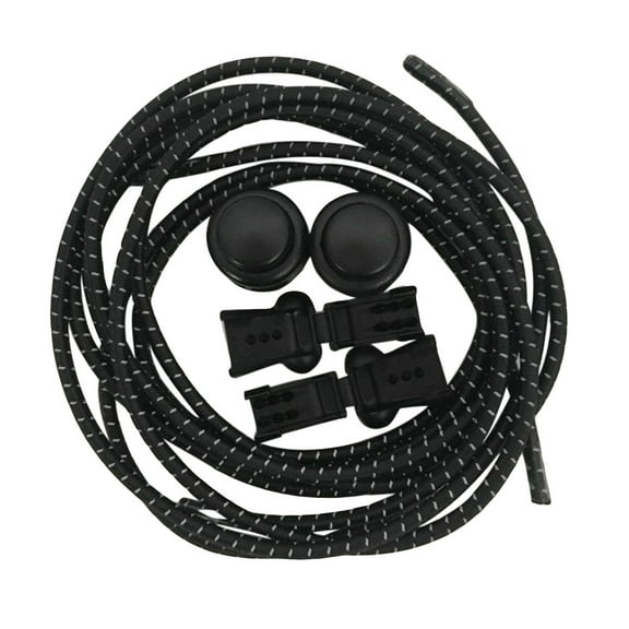 Elastic Reflective shoelaces for Shoes Make Life Easier Perfect for Running Hiking 1 Pair Black