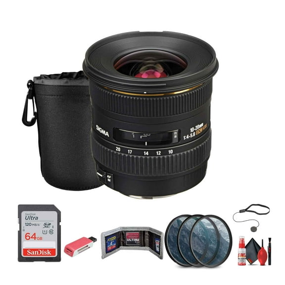 Sigma 10-20mm f/4-5.6 EX DC HSM Lens for Canon EF Mount Bundle