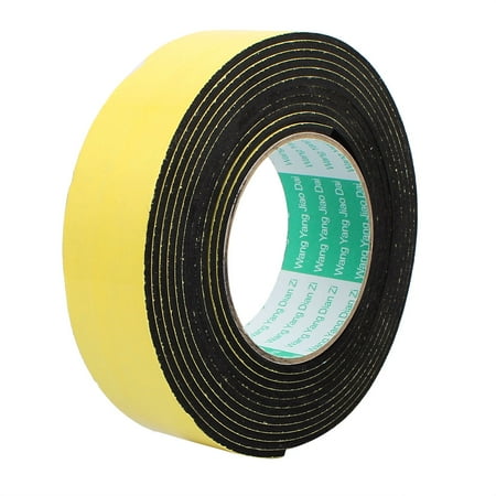 4M 40mm x 3mm Single-side Adhesive Shockproof Sponge Tape Yellow Black