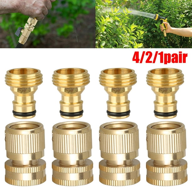 EEEKit Garden Hose Quick Connect Set, Solid Brass Quick Connector Male