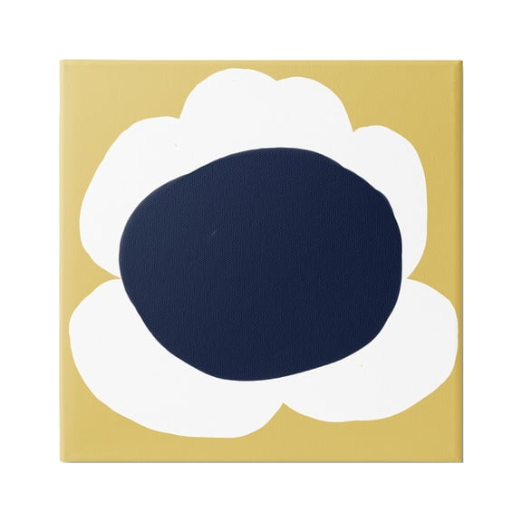 Stupell Industries Modern Flower on Yellow Botanical & Floral Painting Gallery Wrapped Canvas Print Wall Art, 24 x 24