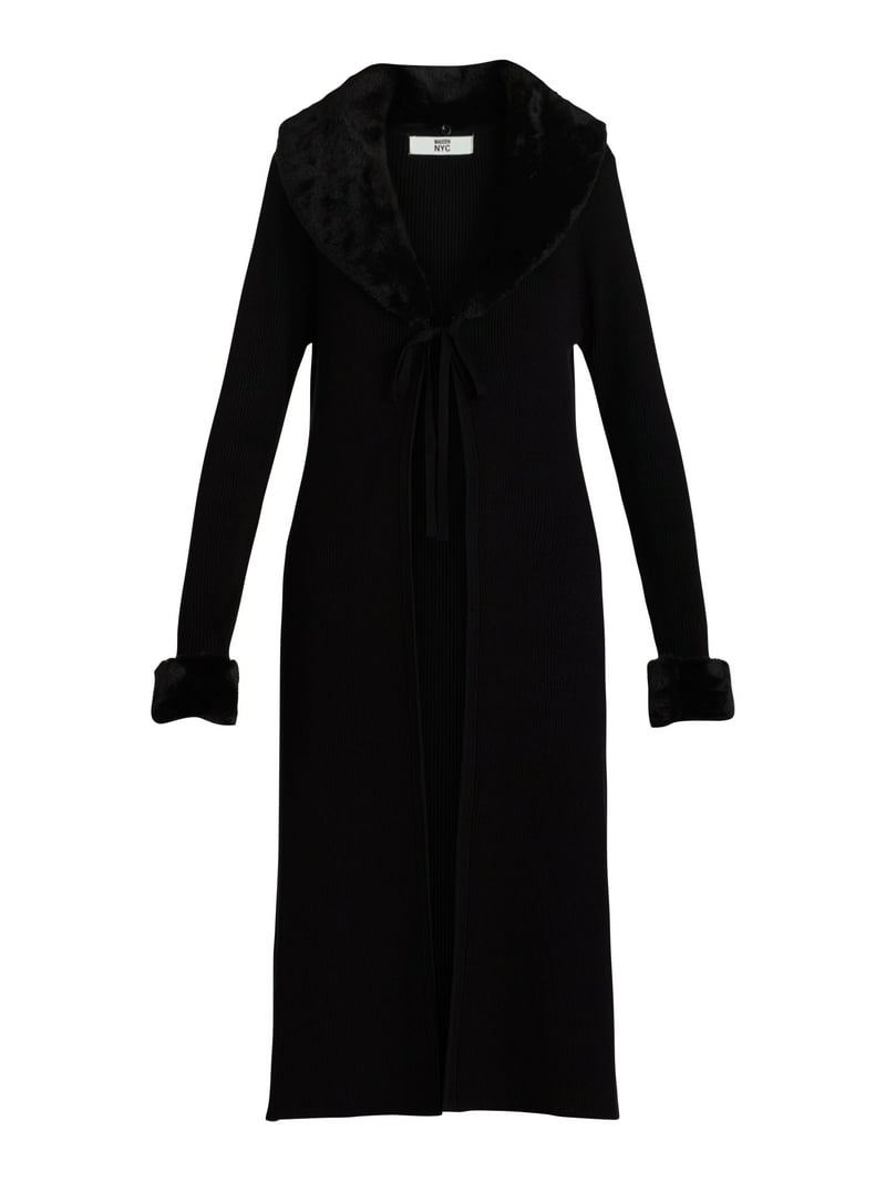 Madden NYC Women's Faux Fur Trim Duster, Sizes XXS-4X