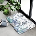 thumbnail image 2 of Seahorse Bath Rug Nautical Coastal Coral Seashell Ocean Marine Life Themed Bathroom Kitchen Flannel Non-Slip Mat Indoor Decor Carpet 23.6x15.7inch, 2 of 2