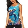 thumbnail image 1 of Fotbe Colorful Underwater Plant Turtle Blusas Sin Mangas para Mujer – Estilo Casual, Corte Suelto, Slim-Fit, Cuello Redondo Deportivo, Tops de Verano para Gimnasio y Yoga-XX-Large, 1 of 7