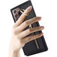 thumbnail image 4 of Samsung Galaxy Note 20 Ultra Case with Card Holder for Women, Galaxy Note 20 Ultra Phone Case Wallet with Credit Card with Ring Kickstand Zipper Slim Stand Case - Black, 4 of 14