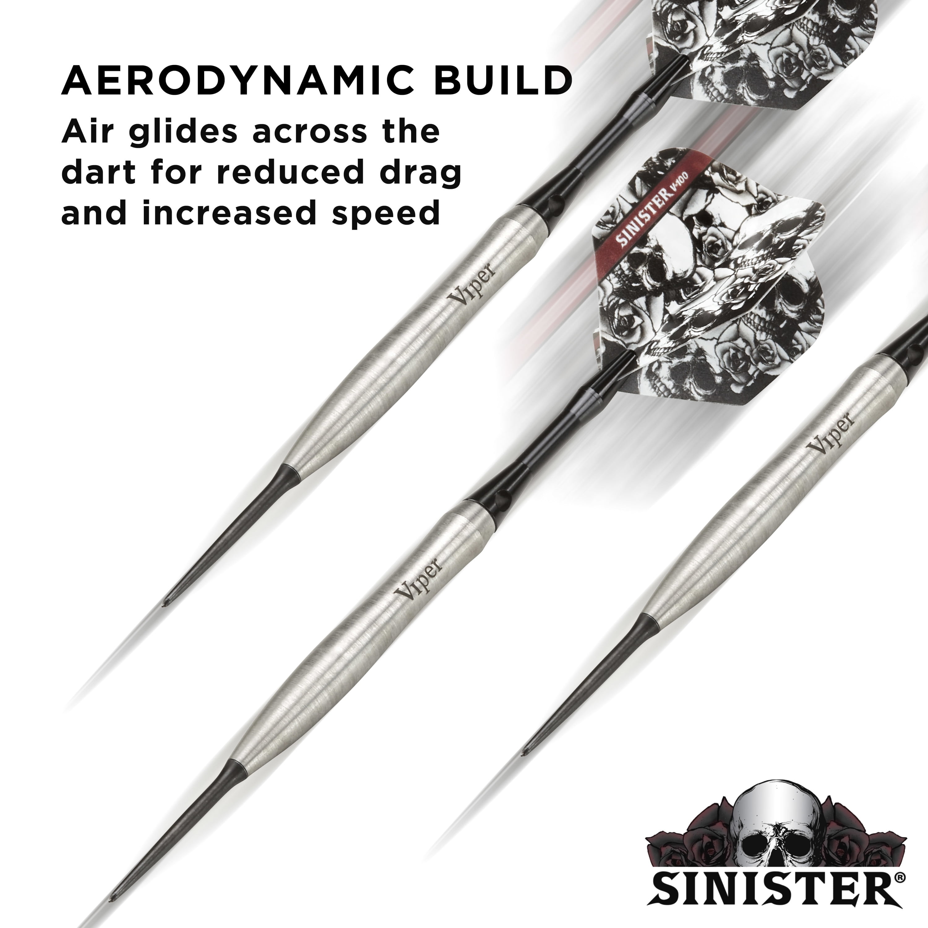Viper Sinister Steel Tip Darts, 95% Tungsten, 24 Grams