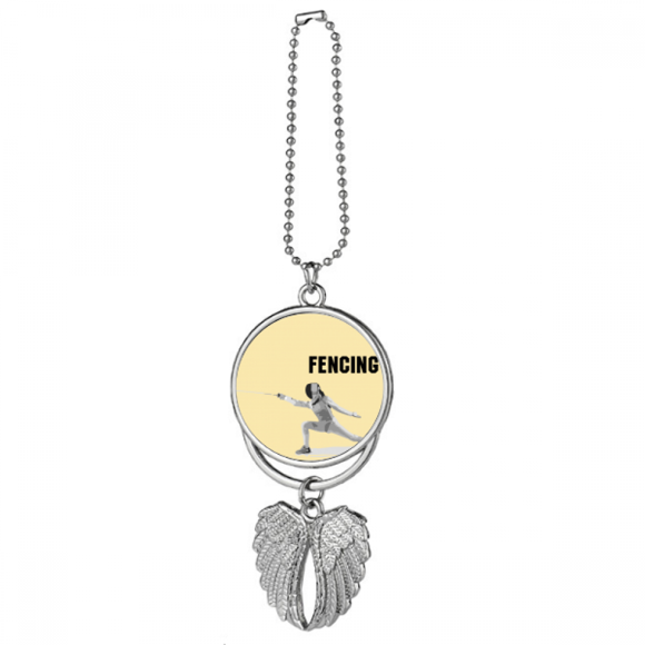 Ancient Sport Fencing Art Deco  Fashion Silver Wing Car Pendant Decoration