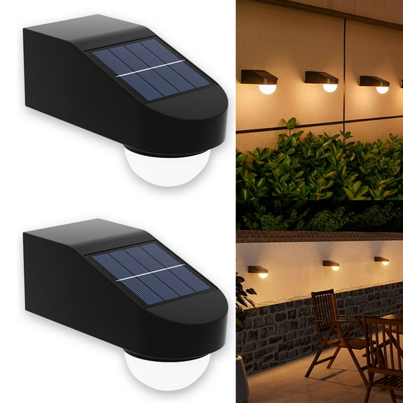 Solar Fence Lights, 2 Pack Solar Deck Lights Outdoor Waterproof, Solar Step Lights Waterproof LED Solar lights for Outdoor Stairs, Step , Fence, Yard, Patio and Pathway