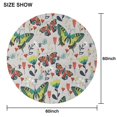 thumbnail image 6 of Gray Red Flower Butterfly Pattern Round Tablecloth 60"x60",Wrinkle Wipeable Table Cloth for Kitchen Dining Room Picnic Patio Party, 6 of 6