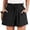 Black, variant on Linen Shorts for Women Summer Casual Wide Leg Loose High Waist Drawstring Dressy Shorts 2026 Beach Vacation Clothes Large
