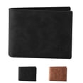 thumbnail image 3 of Cartera para hombre Carteras de bolsillo con cremallera plegable de cuero de PU para hombres con bolsa de soporte para ranuras para tarjetas de crédito Vogacara  BB6578-01, 3 of 7