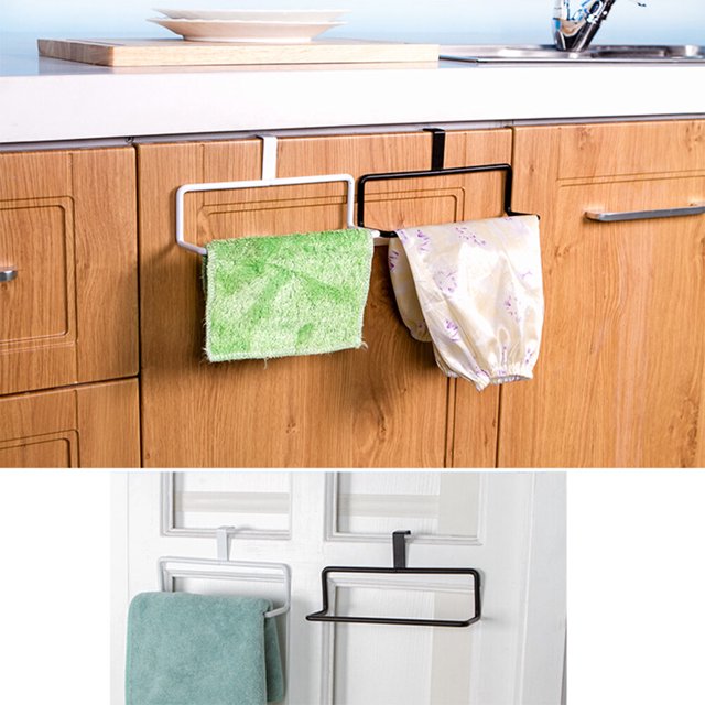WHAMVOX 2Pcs Face Towel Holder Modern Iron Towel Racks for Bathroom No Perforating Design .6X2.5in