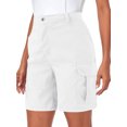 thumbnail image 2 of Gomelly Ladies Bottoms Button Summer Bermuda Short Casual Cargo Shorts Women Loose Holiday Mini Trousers With Pockets White XL, 2 of 3