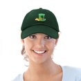 thumbnail image 5 of DALIX St. Patricks Leprechaun Hat Womens Embroidered Baseball Cap in Dark Green, 5 of 6