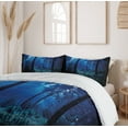 thumbnail image 6 of Ambesonne Night Duvet Cover Set, Misty Fall Nature Scenery, 2-Calking, Blue Green White, 6 of 7