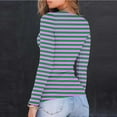 thumbnail image 5 of EchfiProm Womens Green Tops Long Sleeve Y2k Ribbed Slim T-Shirt for Ladies Striped, 5 of 8