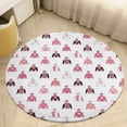 thumbnail image 2 of Horse Racing Jockey Silks Blush Pink Round Area Rugs for Bedroom Living Room, 5FT Soft Comfy Indoor Circle Carpets, Carpet Home Decor Floor Mat, 2 of 6