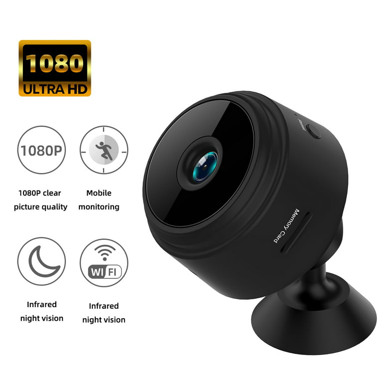Hidden Camera 4K 1080P HD Mini Portable Wi-Fi Spy Camera with Night Vision  Wireless Surveillance Spy Cam Motion Detection for Outdoor / Indoor-Black