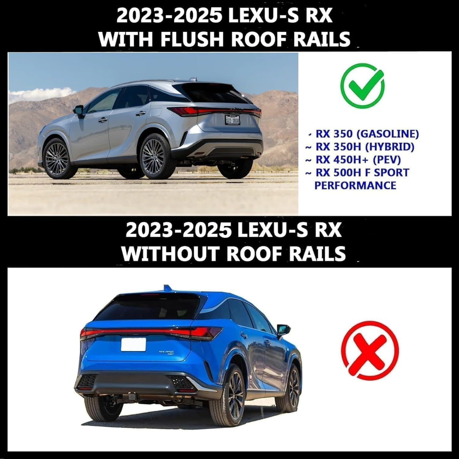 ROKIOTOEX Cheetah Roof Rack Crossbars for 2023 - 2025 Lexu-s